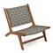Natural-Grey Teak Wood Nylon Patio Chair with Ergonomic Design